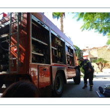 Démonstration des pompiers